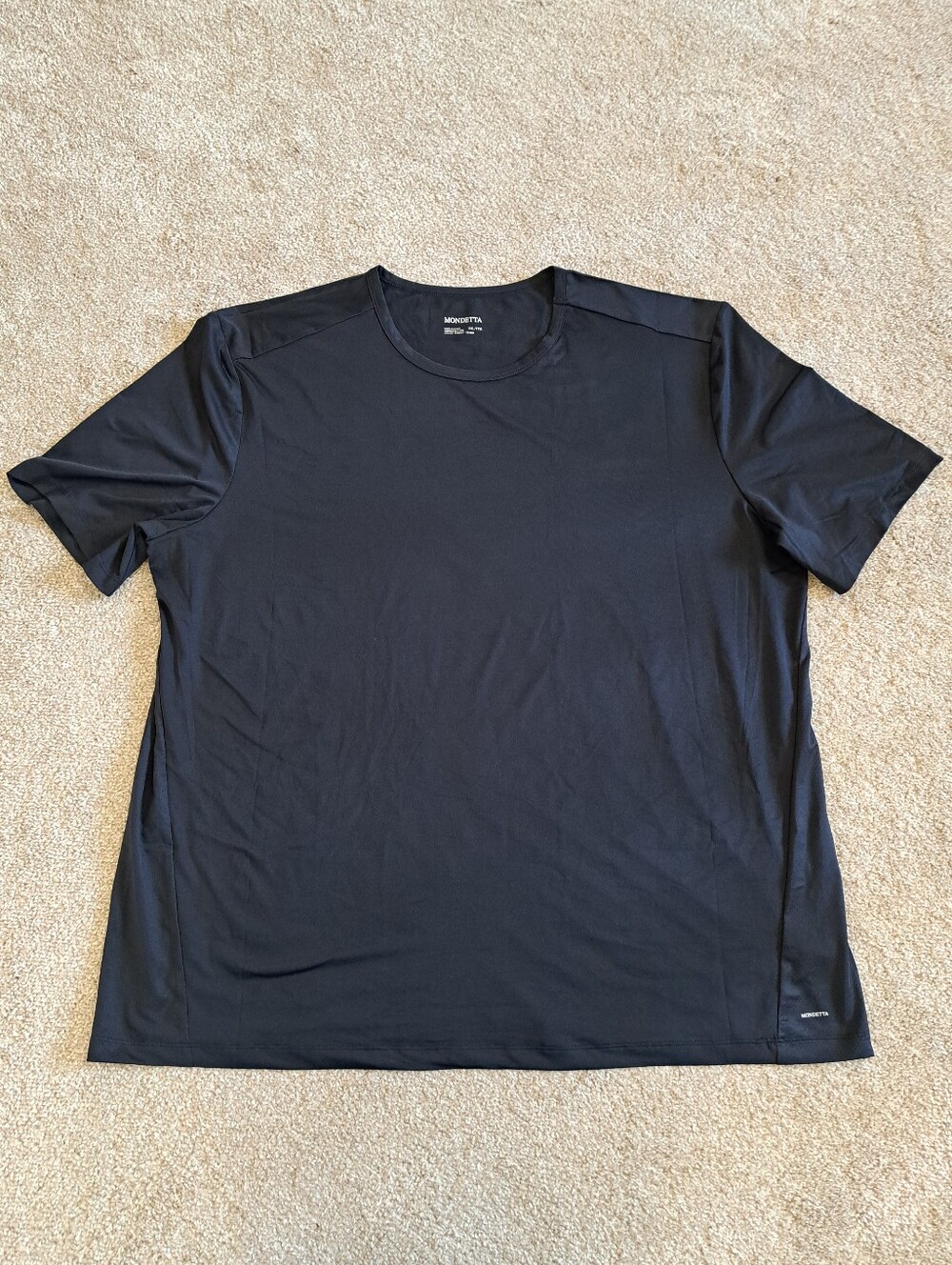 Mondetta Black Short Sleeve Performance Tee Size XXL Lightweight Workout Casual